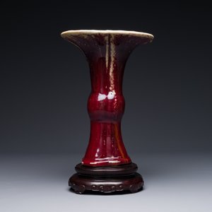 A Chinese quadrifoil flambé-glazed 'zun' vase, Qianlong mark and of the period — photo 2