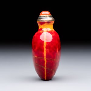 A Chinese 'Realgar Dragon' glass snuff bottle, probably from the imperial Beijing glass workshop, 1720-1840 — photo 5