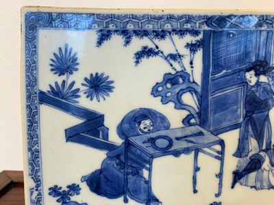 A Chinese rectangular blue and white 'beheading' tile, Kangxi — 照片 8