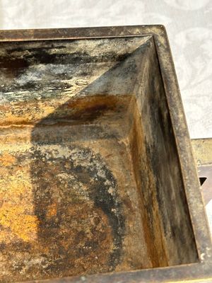 A Chinese rectangular bronze censer, Yu Tang Jing Wan 玉堂精玩 mark, Qing — foto 6