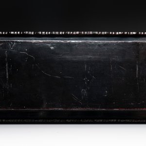 A Chinese rectangular carved red and black lacquer stand, 20th C. — photo 9