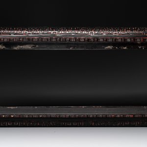 A Chinese rectangular carved red and black lacquer stand, 20th C. — photo 10