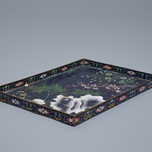 A Chinese rectangular cloisonné tray, Qianlong/Jiaqing — 照片 3
