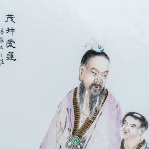 A Chinese rectangular qianjiang cai plaque, Republic — photo 3
