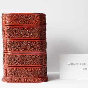 A Chinese red cinnabar lacquer four-tiered box, Wanli — 照片 12