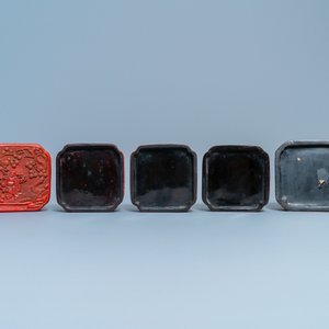 A Chinese red cinnabar lacquer four-tiered box, Wanli — 照片 4