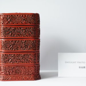 A Chinese red cinnabar lacquer four-tiered box, Wanli — 照片 12