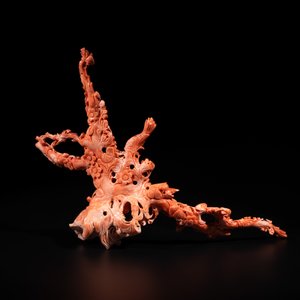 A Chinese red coral group of birds among flowering branches, 19/20th C. — foto 3