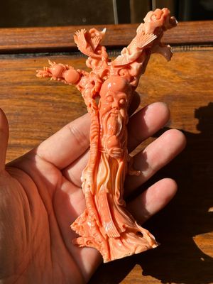 A Chinese red coral sculpture of Shoulao, 19/20th C. — photo 1