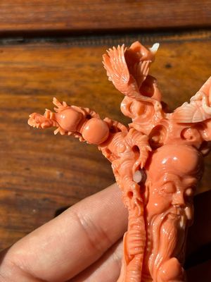 A Chinese red coral sculpture of Shoulao, 19/20th C. — photo 3