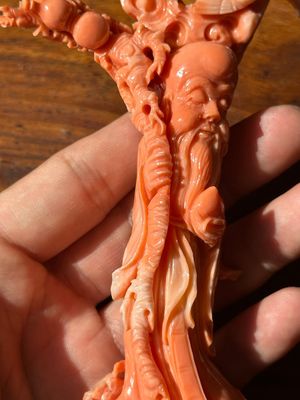 A Chinese red coral sculpture of Shoulao, 19/20th C. — photo 5