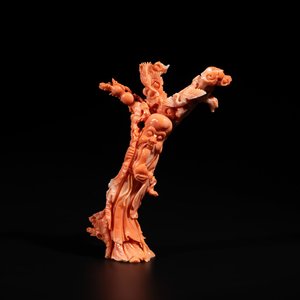 A Chinese red coral sculpture of Shoulao, 19/20th C. — photo 1