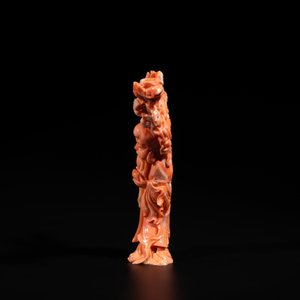 A Chinese red coral sculpture of Shoulao, 19/20th C. — photo 2