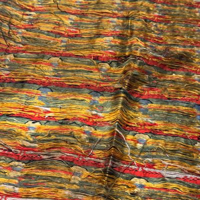 A Chinese red-ground brocade panel with seated Buddhas — photo 33