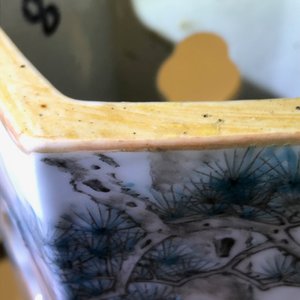 A Chinese reticulated hexagonal qianjang cai hat stand, signed Yu Huanwen, dated 1895 — 照片 14