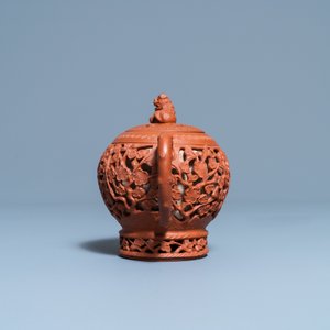 A Chinese reticulated Yixing stoneware teapot and cover, Kangxi — photo 3