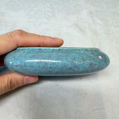A Chinese robin’s egg-glazed 'Chilong' square brush pot and a brush washer — photo 4