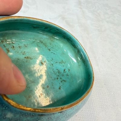 A Chinese robin’s egg-glazed 'Chilong' square brush pot and a brush washer — photo 7