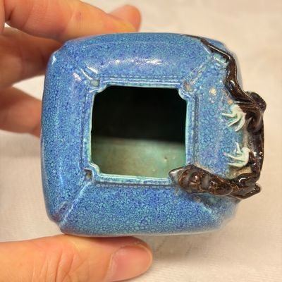 A Chinese robin’s egg-glazed 'Chilong' square brush pot and a brush washer — photo 15