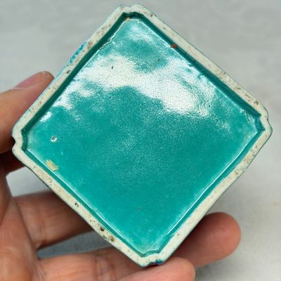 A Chinese robin’s egg-glazed 'Chilong' square brush pot and a brush washer — photo 18