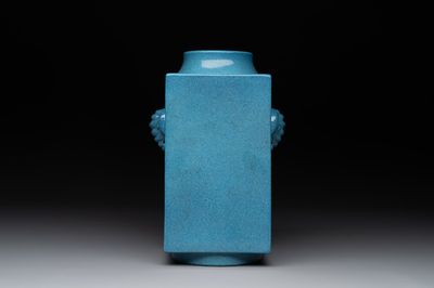 A Chinese robin's egg-glazed 'cong' vase, 19th C.