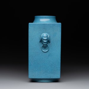 A Chinese robin's egg-glazed 'cong' vase, 19th C. — photo 2