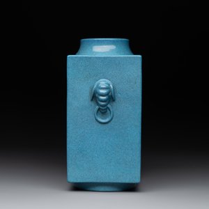 A Chinese robin's egg-glazed 'cong' vase, 19th C. — photo 4