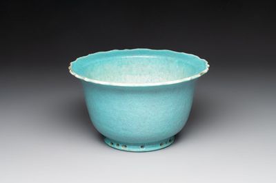 A Chinese robin's egg-glazed jardinière, 19th C.