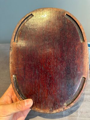 A Chinese robin's egg-glazed narcissus basin with a wooden stand, 19th C. — photo 12