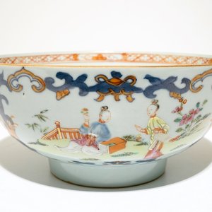 A Chinese rose-imari bowl with "Long Elizas", Qianlong — photo 1
