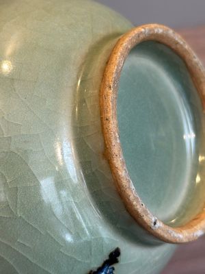 A Chinese russet-splashed Longquan celadon garlic-mouth vase, Yuan/Ming — photo 10