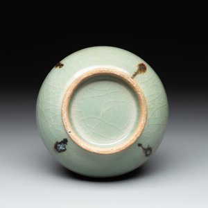 A Chinese russet-splashed Longquan celadon garlic-mouth vase, Yuan/Ming — photo 4