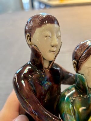 A Chinese sancai-glazed biscuit 'musician' group, Republic — foto 7