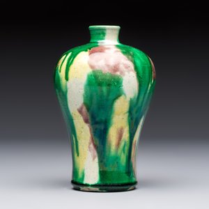 A Chinese sancai-glazed 'Meiping' vase on a wooden stand, 19th C. — 照片 5