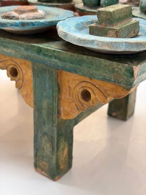 A Chinese sancai-glazed pottery model of an offering table, Ming — photo 14