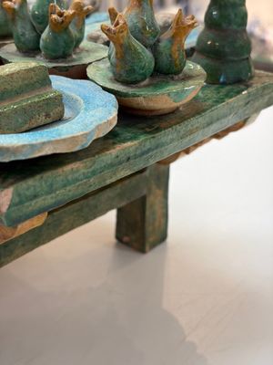 A Chinese sancai-glazed pottery model of an offering table, Ming — photo 16