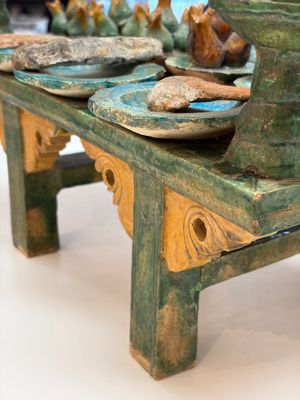 A Chinese sancai-glazed pottery model of an offering table, Ming — photo 18