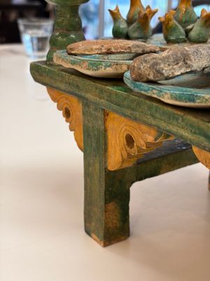 A Chinese sancai-glazed pottery model of an offering table, Ming — photo 19