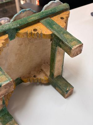 A Chinese sancai-glazed pottery model of an offering table, Ming — photo 21
