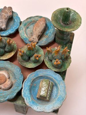 A Chinese sancai-glazed pottery model of an offering table, Ming — photo 4
