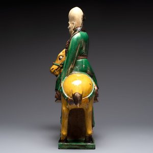 A Chinese sancai-glazed 'Shoulao riding a deer' group, Qing — photo 3