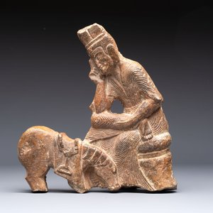 A Chinese sandstone 'Bai Ma Shi Zu 白馬舐足' carving, Northern Wei — 照片 2