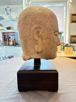 A Chinese sandstone head of a Luohan, early Qing — photo 4