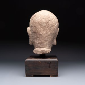 A Chinese sandstone head of a Luohan, early Qing — photo 3