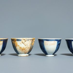 A Chinese shipwreck blue and white Islamic market 'aftaba' ewer and twelve cups, Transitional period — 照片 10