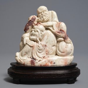 A Chinese Shoushan soapstone 'immortals' group, 19th C. — photo 2