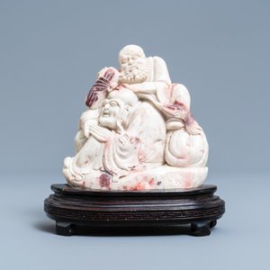 A Chinese Shoushan soapstone 'immortals' group, Jiaqing — photo 2