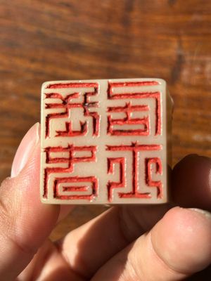A Chinese shoushan stone 'Changchun Jushi 長春居士' seal with its original case, 18th C. — 照片 18