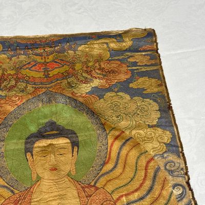 A Chinese silk brocade 'Shakyamuni Buddha' thangka — 照片 16