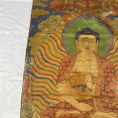 A Chinese silk brocade 'Shakyamuni Buddha' thangka — 照片 20
